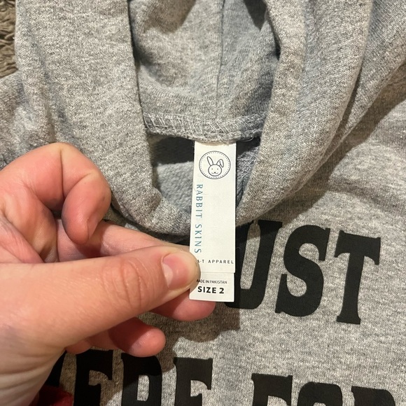 Rabbit Skins Gray Hoodie with Bold Text - Picture 2 of 3